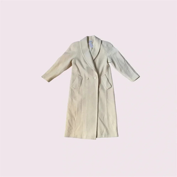 Vintage made in USA off white wool long coat - Picture 1 of 9